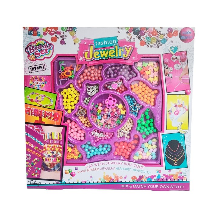 Set Kit Para Hacer Pulseras Collares Anillos Fashion Niñas