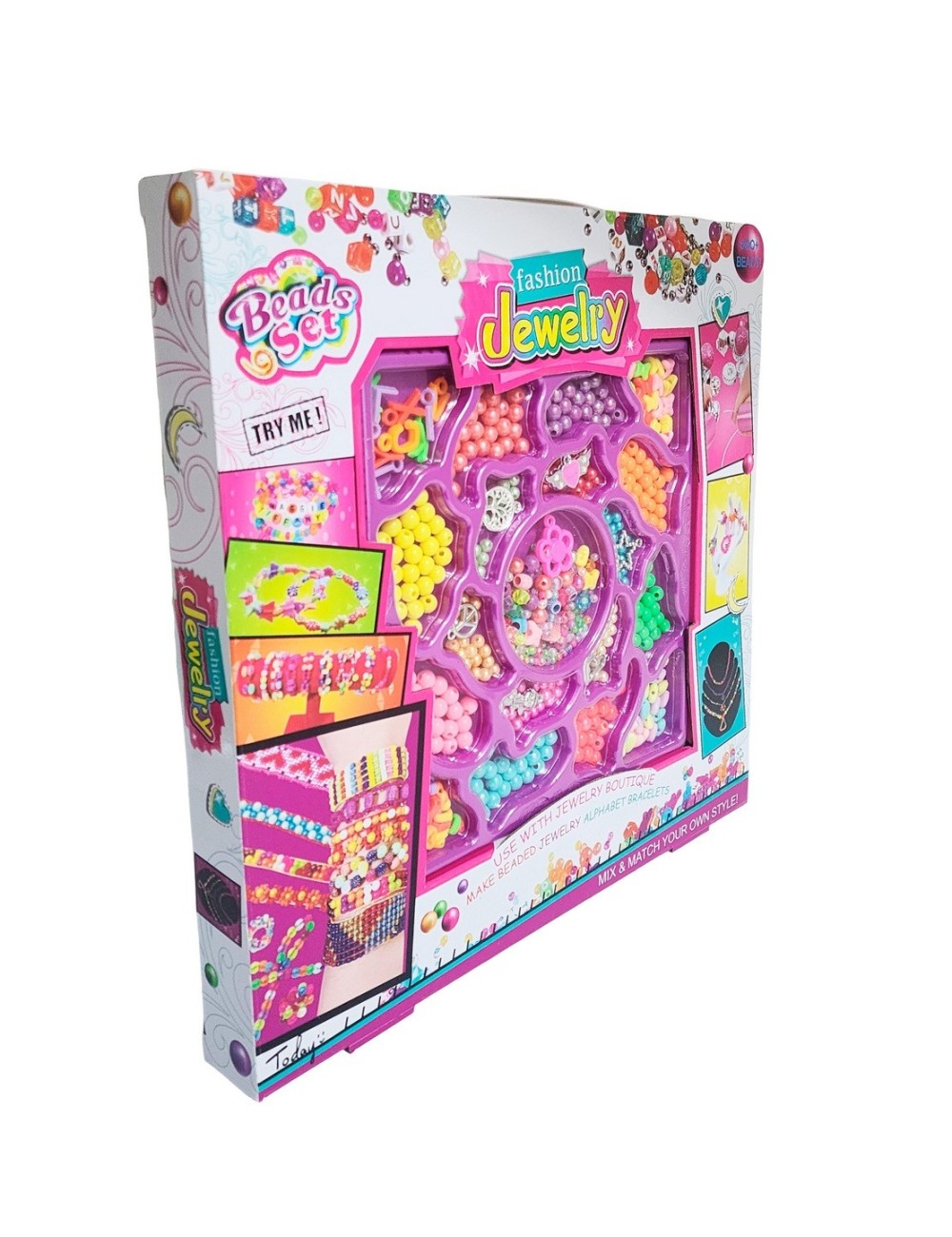 Set Kit Para Hacer Pulseras Collares Anillos Fashion Niñas