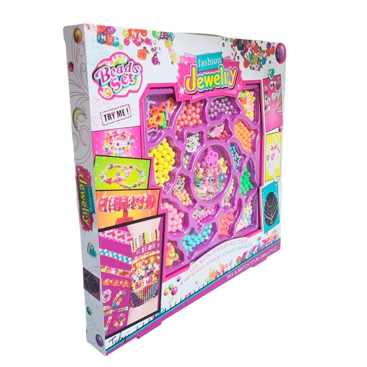 Set Kit Para Hacer Pulseras Collares Anillos Fashion Niñas