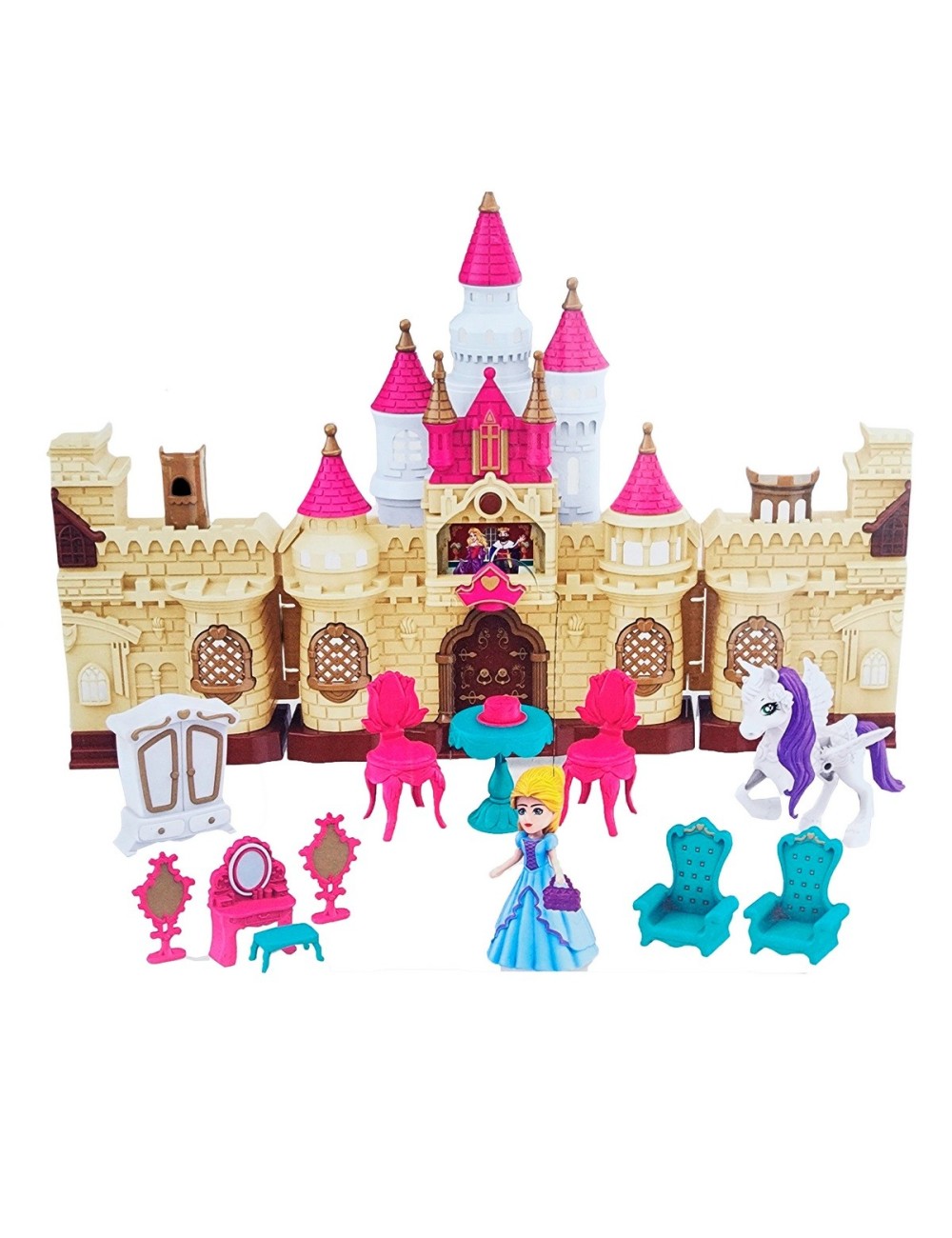 Castillo Princesa Unicornio Accesorios Muebles Juguete Niñas