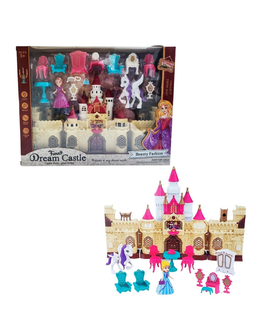 Castillo Princesa Unicornio Accesorios Muebles Juguete Niñas