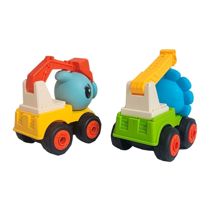 Carros De Construccion Planta Zombie Retroexcavadora X 4 Und