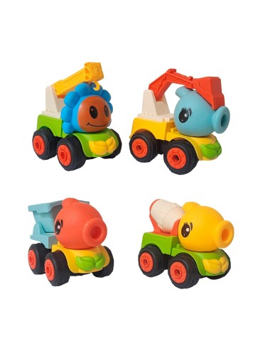 Carros De Construccion Planta Zombie Retroexcavadora X 4 Und
