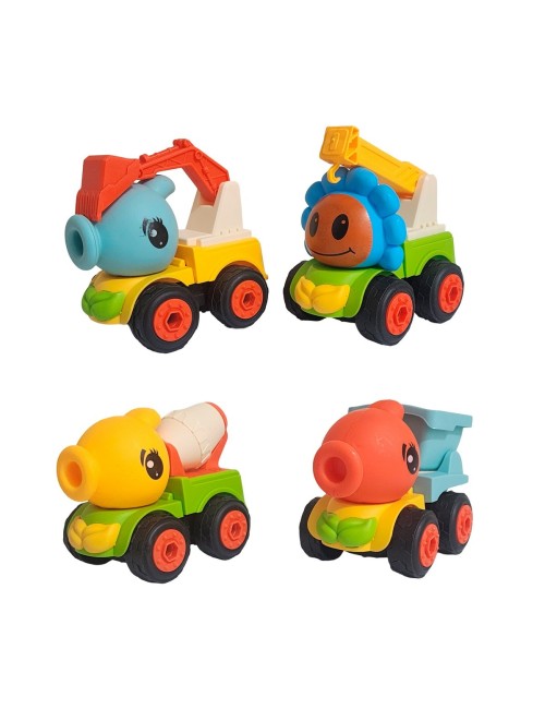 Carros De Construccion Planta Zombie Retroexcavadora X 4 Und