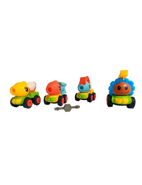 Carros De Construccion Planta Zombie Retroexcavadora X 4 Und