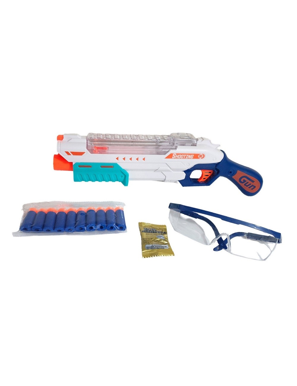 Pistola Escopeta Lanza Dardos Nerf - Hidrogel + Gafas