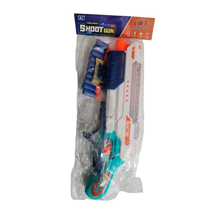 Pistola Escopeta Lanza Dardos Nerf - Hidrogel + Gafas