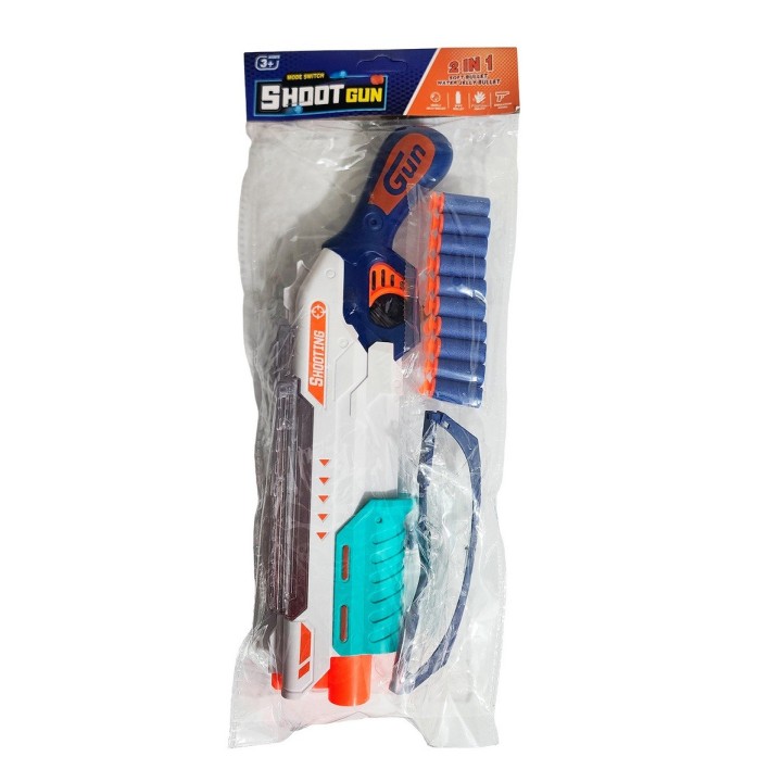 Pistola Escopeta Lanza Dardos Nerf - Hidrogel + Gafas