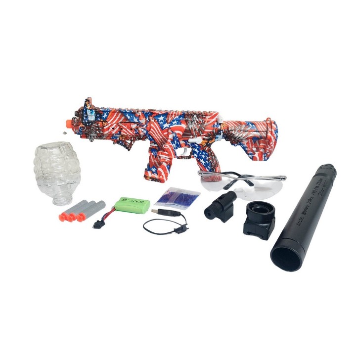 Pistola Ametralladora Niño Lanza Pelotas Hidrogel Recargable