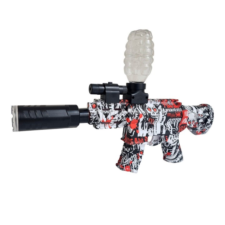 Pistola Ametralladora Lanza Dardos Nerf + Hidrogel Con Gafas