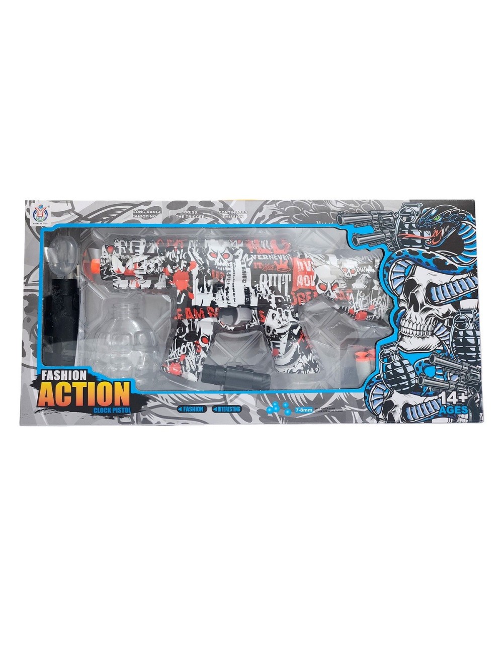 Pistola Ametralladora Lanza Dardos Nerf + Hidrogel Con Gafas