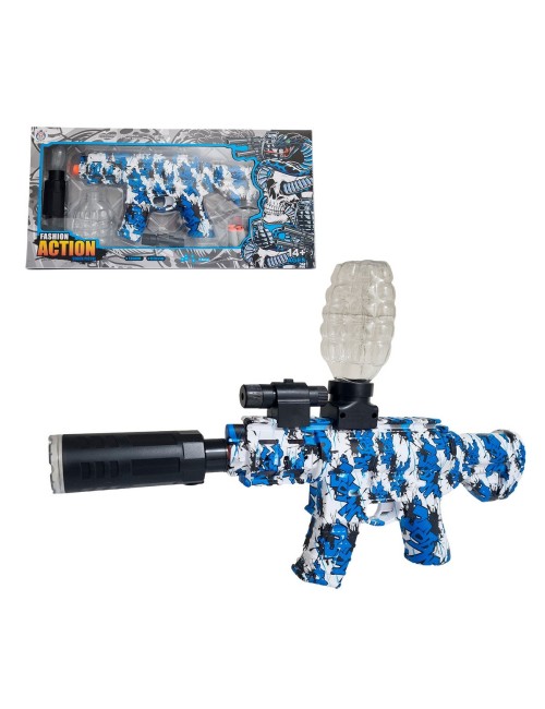 Pistola Ametralladora Lanza Dardos Nerf + Hidrogel Con Gafas