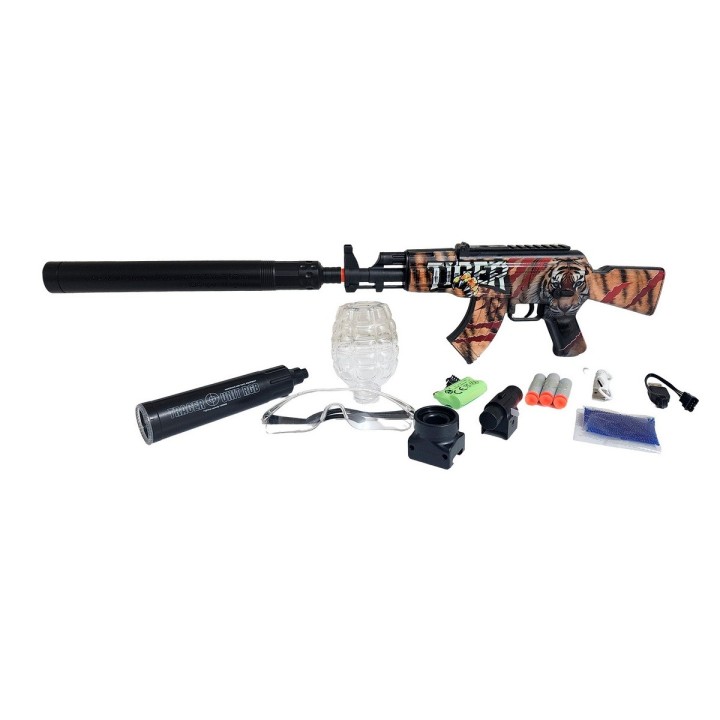 Pistola Ametralladora Equip Dardos Nerf + Hidrogel Gafas