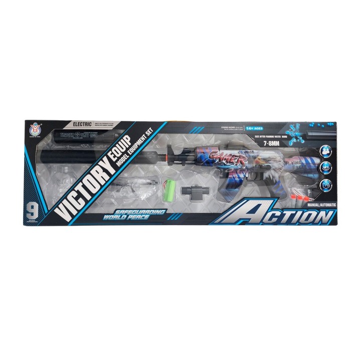 Pistola Ametralladora Equip Dardos Nerf + Hidrogel Gafas