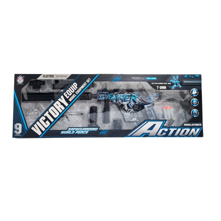 Pistola Ametralladora Gamer Dardos Nerf + Hidrogel Gafas