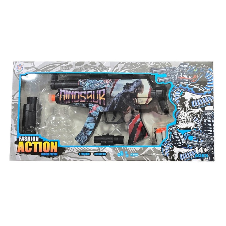 Pistola Lanza Dardos Pelotas Hidrogel Nerf Dinosaurio Mp5