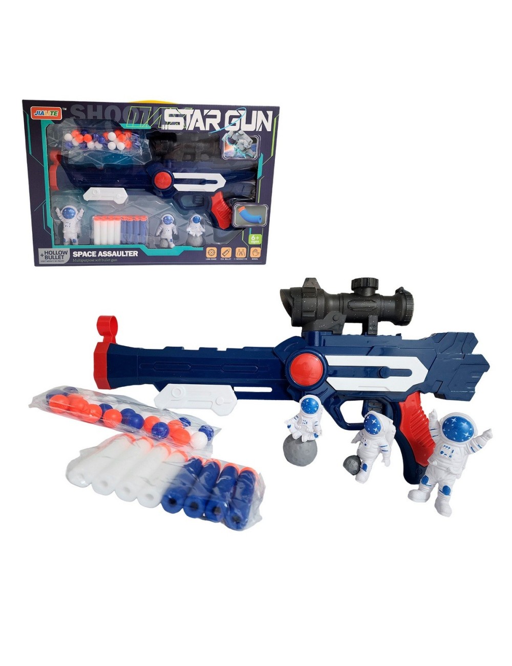 Pistola Lanza Dardos Nerf Y Pelotas Astronauta Juguete Niños