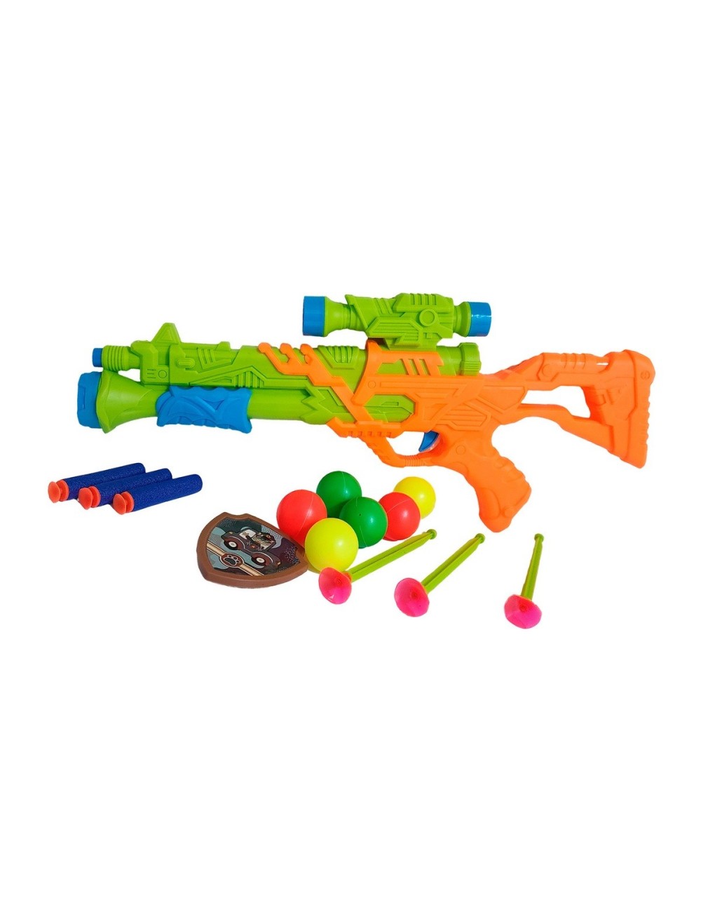 Pistola Lanza Dardos Nerf Pelotas Y Flechas Ventosa Juguete