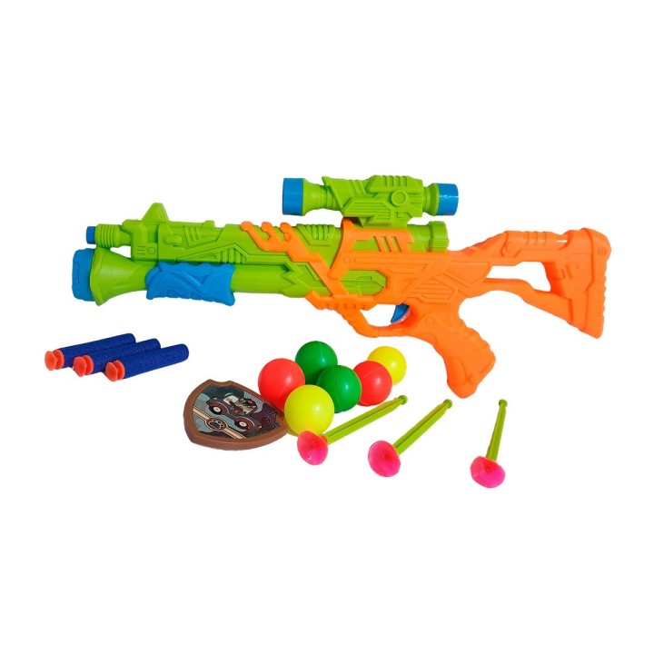 Pistola Lanza Dardos Nerf Pelotas Y Flechas Ventosa Juguete