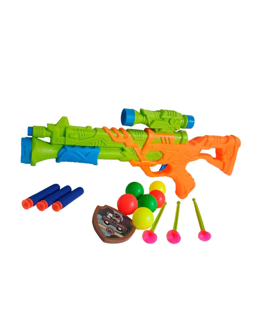 Pistola Lanza Dardos Nerf Pelotas Y Flechas Ventosa Juguete
