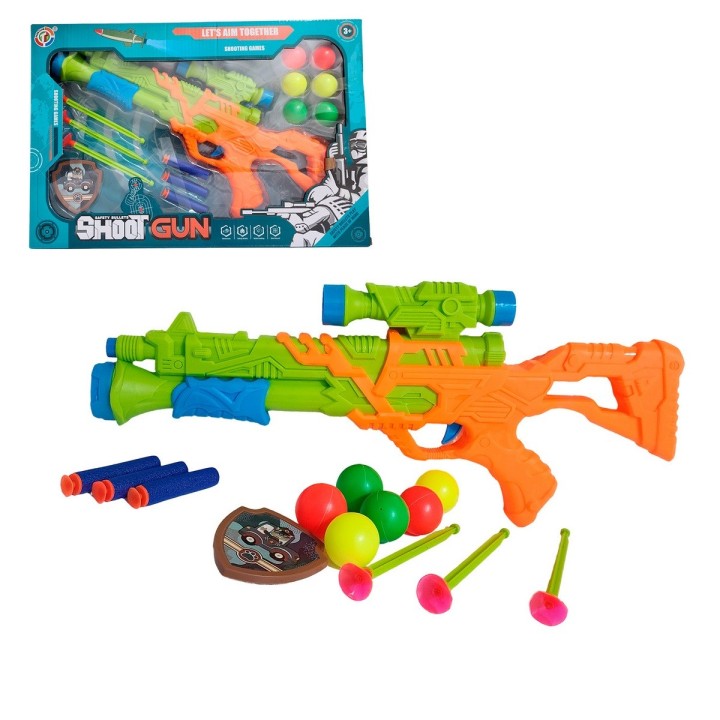 Pistola Lanza Dardos Nerf Pelotas Y Flechas Ventosa Juguete