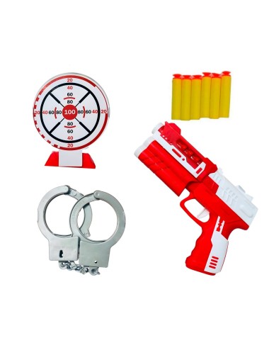 Pistola Lanza Dardos Nerf Multiples + Tiro Al Blanco Gafas