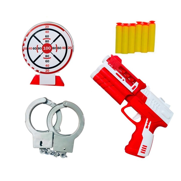 Pistola Lanza Dardos Nerf Multiples + Tiro Al Blanco Gafas