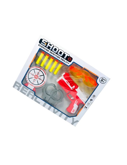 Pistola Lanza Dardos Nerf Multiples + Tiro Al Blanco Gafas