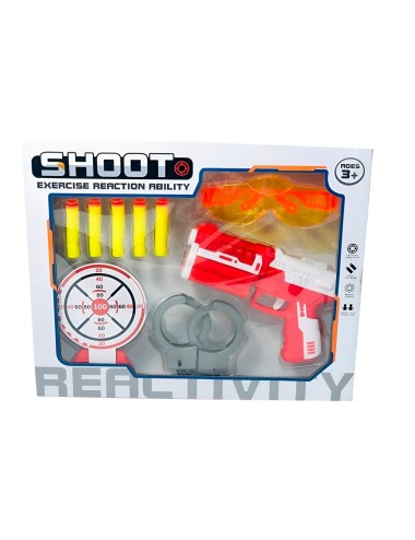 Pistola Lanza Dardos Nerf Multiples + Tiro Al Blanco Gafas
