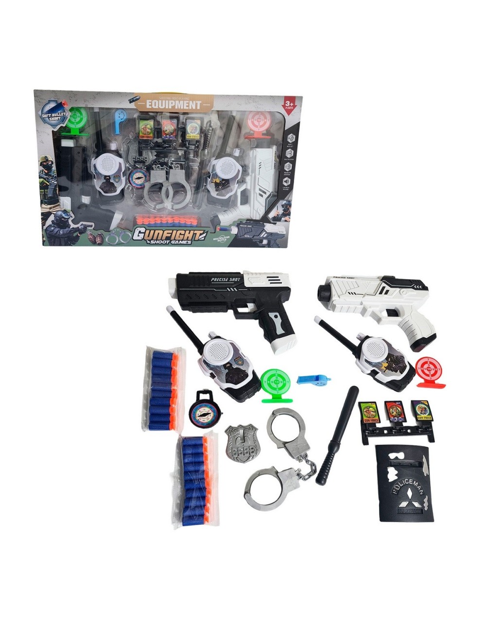 Juguete Walkie Talkies Boquitoqui Set Pistola Lanza Dardo