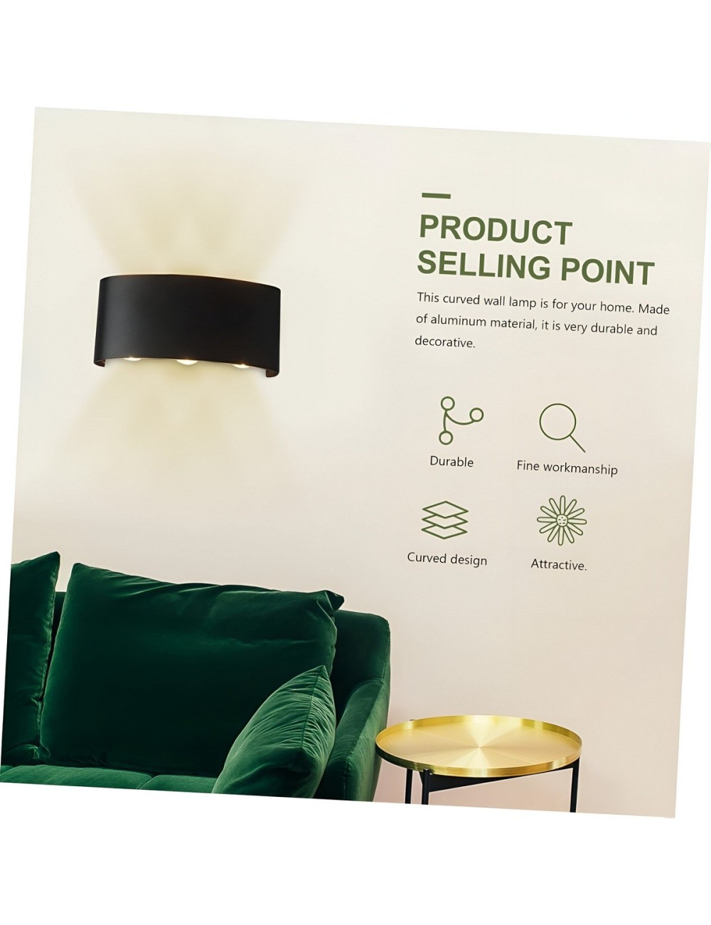 Lampara De Pared Ovalada Moderna