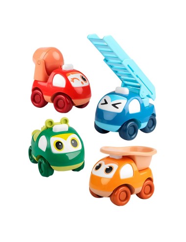Vehiculo Construcccion Camiones Coleccionables X 4 Unidades