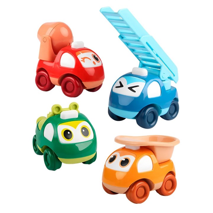 Vehiculo Construcccion Camiones Coleccionables X 4 Unidades