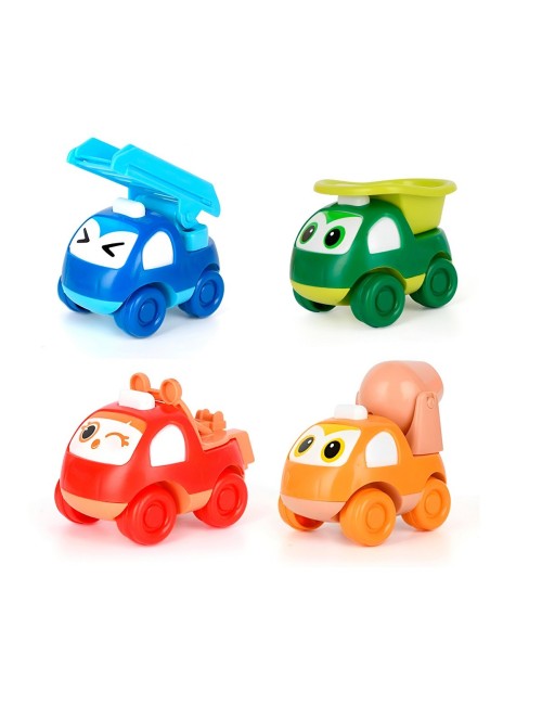 Vehiculo Construcccion Camiones Coleccionables X 4 Unidades