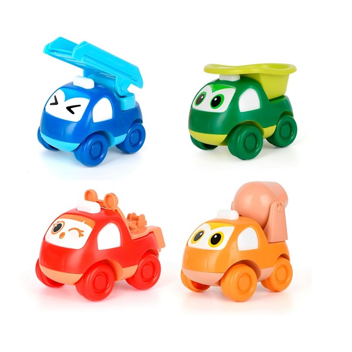 Vehiculo Construcccion Camiones Coleccionables X 4 Unidades