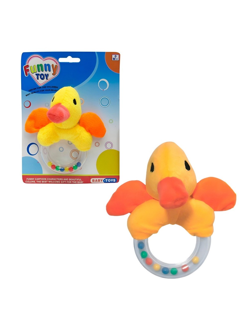 Sonajero Pato Peluche Felpa Juguete Bebes Interactivo