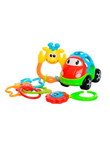 Set De Sonajeros Con Mordedor Juguete Aprendizaje Bebe