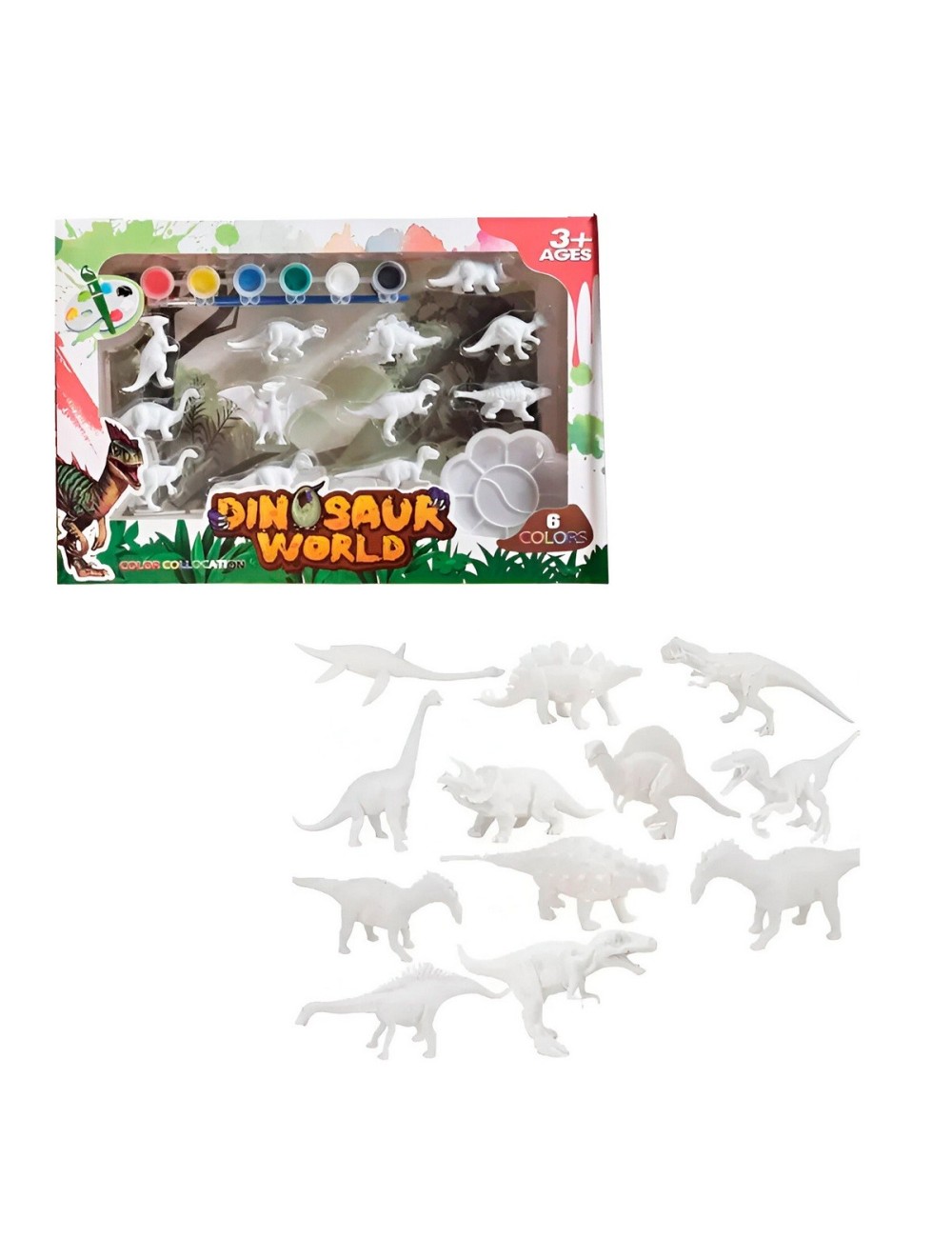 Juguete Figura Dinosaurios Jurassic Para Pintar Didáctico
