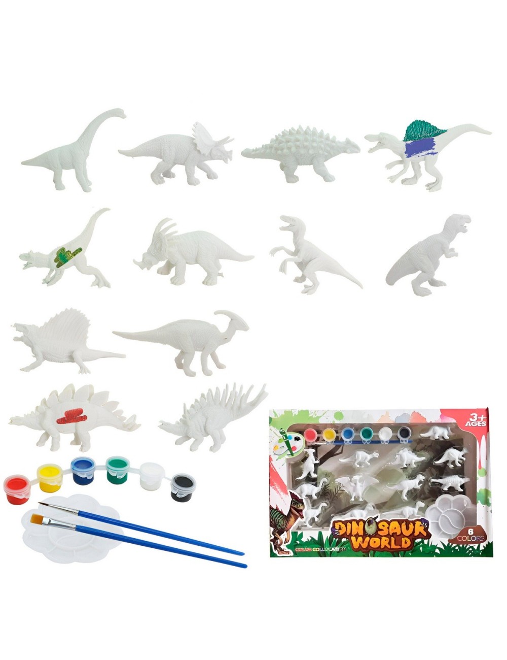 Juguete Figura Dinosaurios Jurassic Para Pintar Didáctico