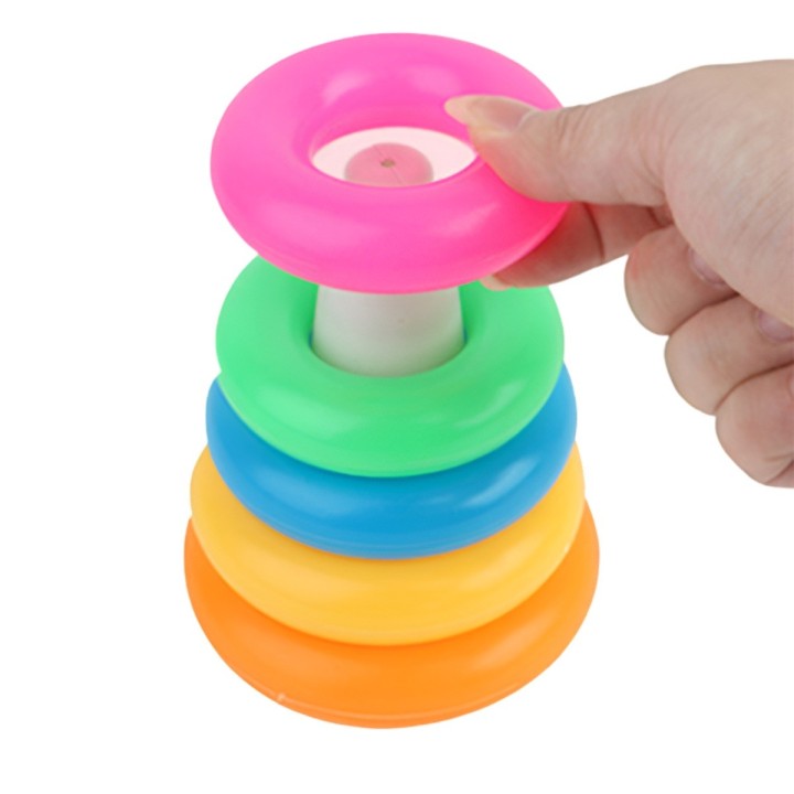 Juego Torre Aros Encastre Pato Mini Motricidad De Bebe