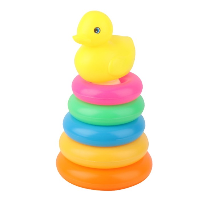 Juego Torre Aros Encastre Pato Mini Motricidad De Bebe