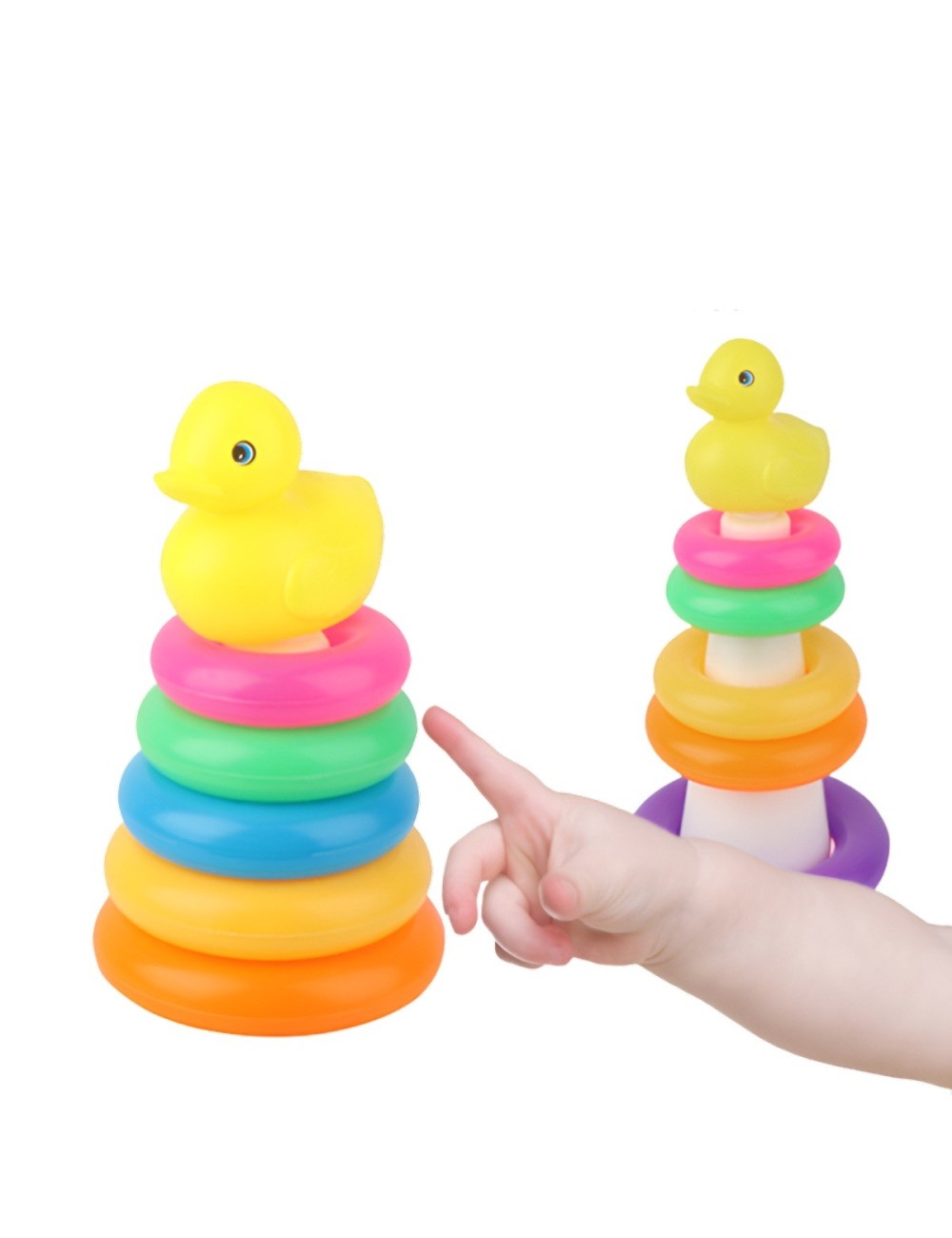 Juego Torre Aros Encastre Pato Mini Motricidad De Bebe