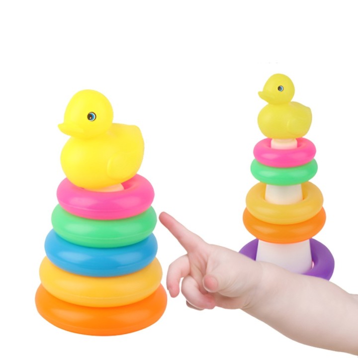 Juego Torre Aros Encastre Pato Mini Motricidad De Bebe