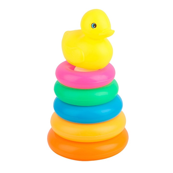 Juego Torre Aros Encastre Pato Mini Motricidad De Bebe