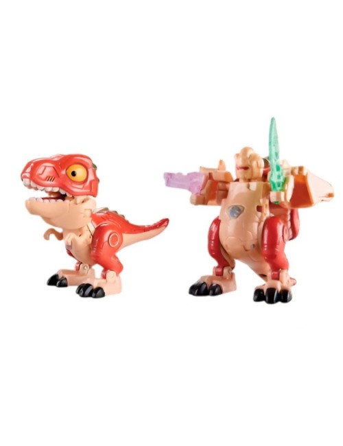 Dinosaurio Rex Transformable En Robot Coleccion X 6 Unidades