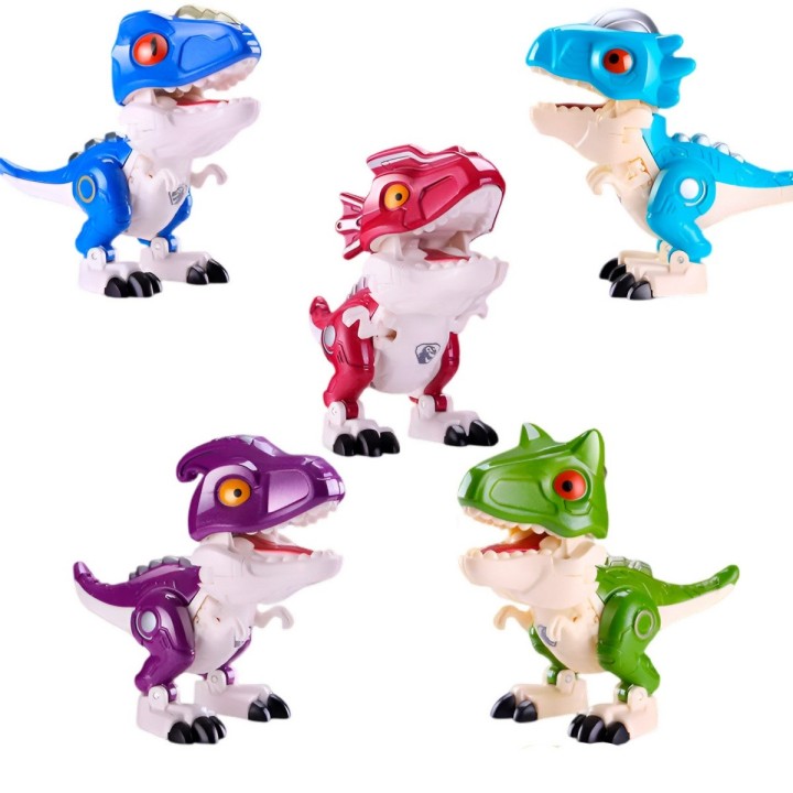 Dinosaurio Rex Transformable En Robot Coleccion X 6 Unidades