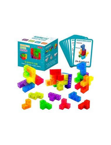 Cubo Magnetico Multicolor Juguete Interactivo Con Cartas