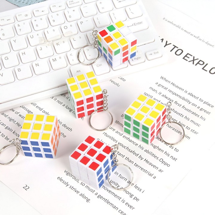 Cubo Llavero Multicolor Para Regalos X 12 Unidades