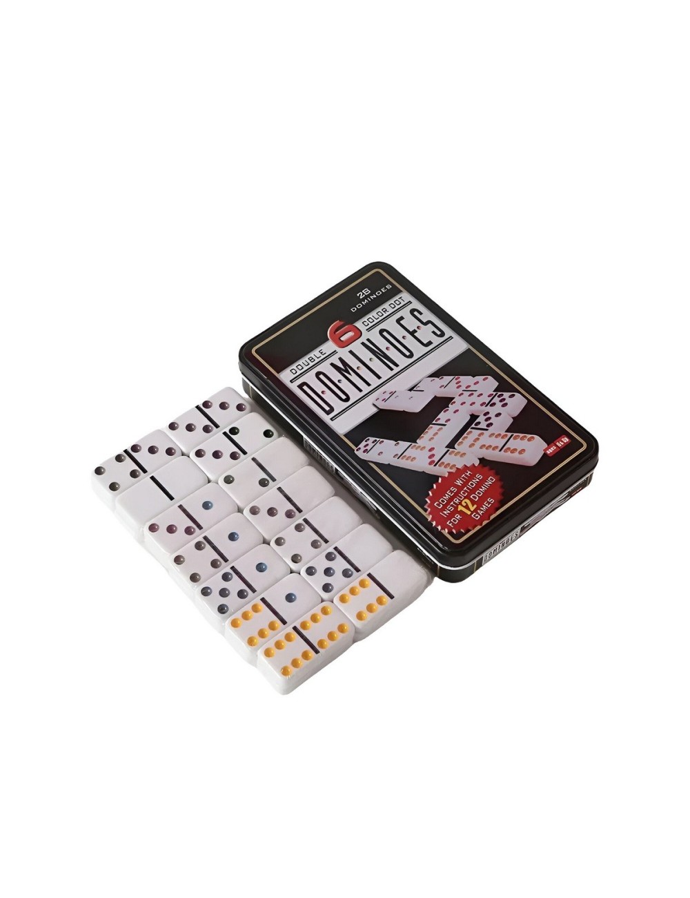 Dominó Doble 6 Con 28 Fichas Portátil + Estuche De Metal