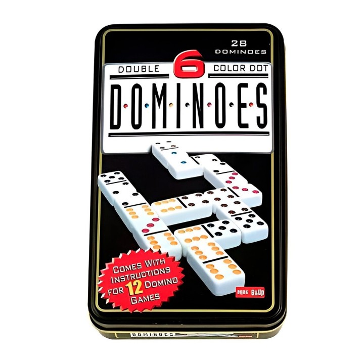 Dominó Doble 6 Con 28 Fichas Portátil + Estuche De Metal